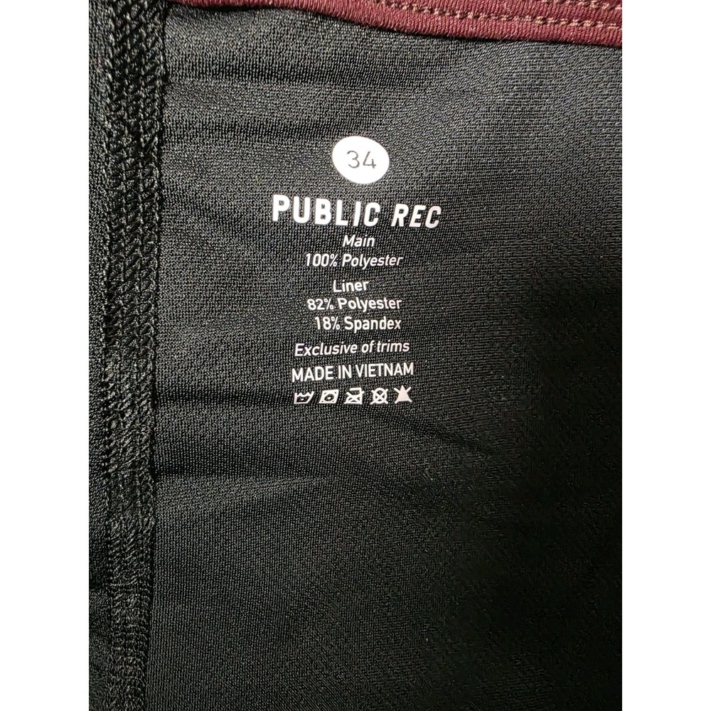 Public Rec Mens Sz 34 All Day Every Day Shorts Maroon Athletic Tech Drawstring - Picture 3 of 7